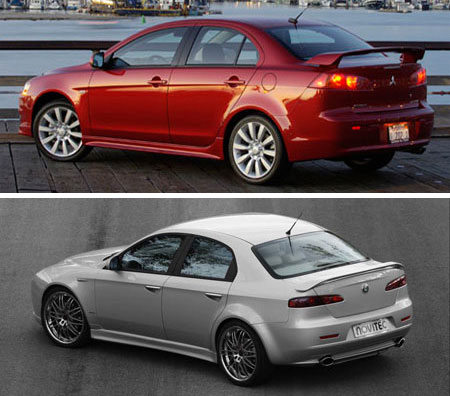 Alfa 159 and Lancer Twins Oh my it seems that Proton has infected it's old