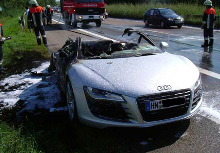 Burned Audi RS8 Prototype Some of you who follow the development of the