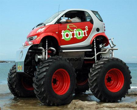 amazing tires modified smart cars